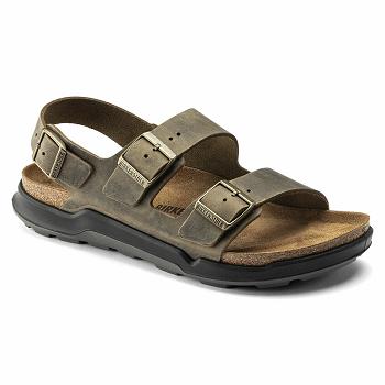 Sandále Birkenstock Milano Rugged Oiled Kozene Damske Hnedožltý | SK 199CTV
